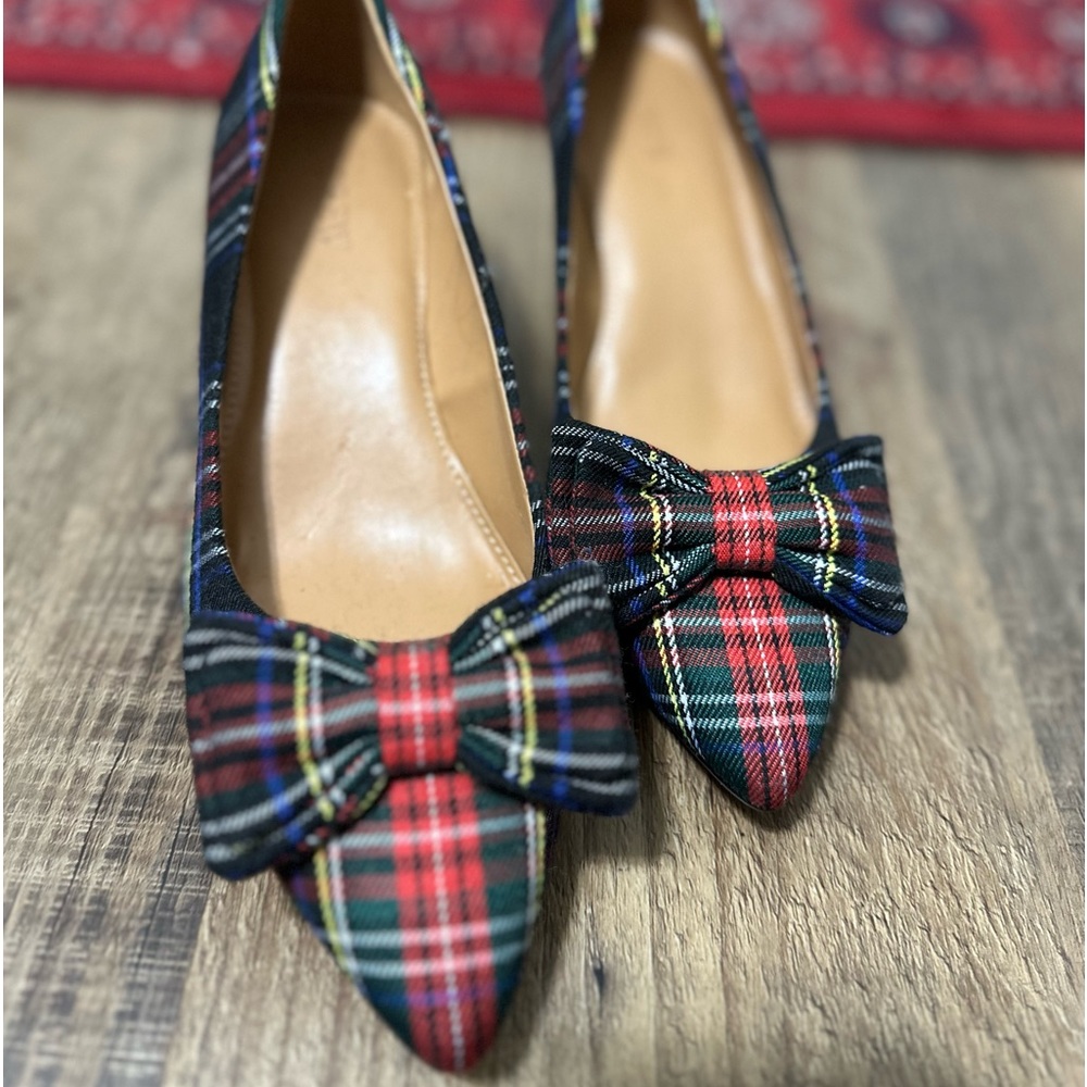 Crew Tartan Plaid Pump, size 7